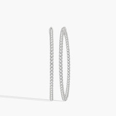 5 Carat Inside Out Diamond Hoop Earrings - 2"
