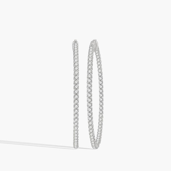 5 Carat Inside Out Diamond Hoop Earrings - 2"