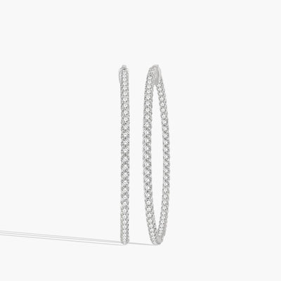 5 Carat Inside Out Diamond Hoop Earrings - 2" - Private Label product