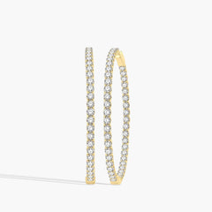10 Carat Inside Out Diamond Hoop Earrings - 2"