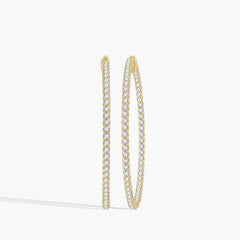 5 Carat Inside Out Diamond Hoop Earrings - 2"