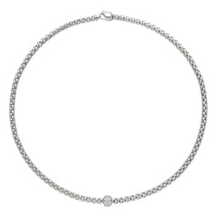 Fope Solo Diamond Pave Rondel Necklace