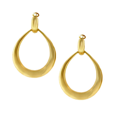 Roberto Coin Yellow Gold Contoured Door-Knocker Hoop Earrings - Roberto Coin product