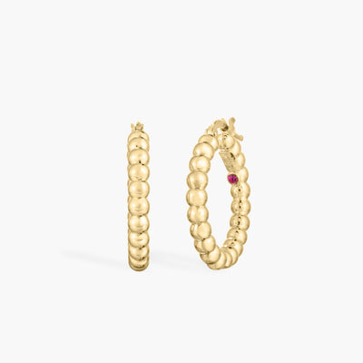 Roberto Coin Classic Gold Beaded Hoop Earrings - Roberto Coin product
