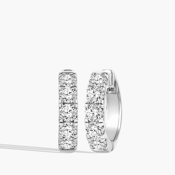 4 Carat Chunky Diamond Hoop Earrings - 1"