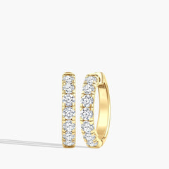 2 Carat Chunky Diamond Hoop Earrings - 1"