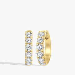 3 Carat Chunky Diamond Hoop Earrings - 1"