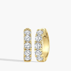 4 Carat Chunky Diamond Hoop Earrings - 1"