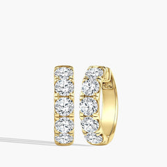 5 Carat Chunky Diamond Hoop Earrings - 1"