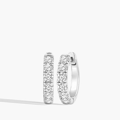 1 Carat Chunky Diamond Hoop Earrings - .75" - Private Label product