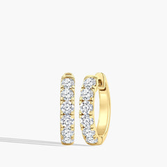 1 Carat Chunky Diamond Hoop Earrings - .75"