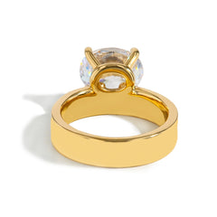 Cigar Band Floating Oval Engagement Ring Setting