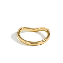 3/4 Diamond Curved Wedding Band