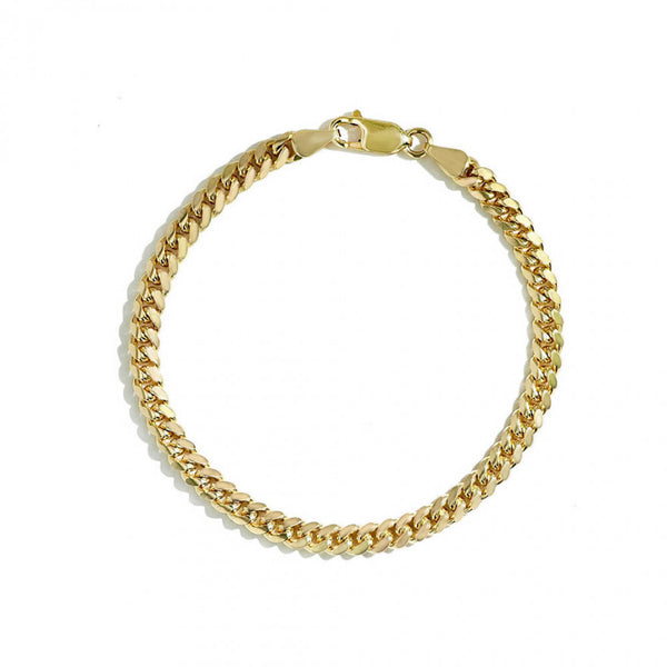 8.75 Inch Solid Gold Miami Cuban Link Chain Bracelet - 12mm