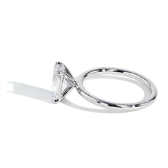 Ultra Thin Solitaire Oval Engagement Ring Setting in Yellow Gold