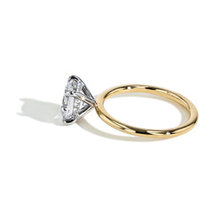 Ultra Thin Emerald Cut Hidden Halo Engagement Ring Setting in Platinum