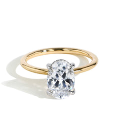 Ultra Thin Emerald Cut Hidden Halo Engagement Ring Setting in Platinum