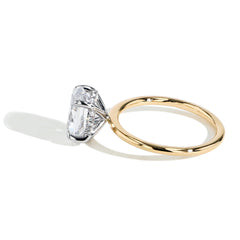 Ultra Thin Emerald Cut Hidden Halo Engagement Ring Setting in Platinum