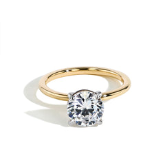 Radiant Ultra Thin Solitaire Engagement Ring Setting in Platinum