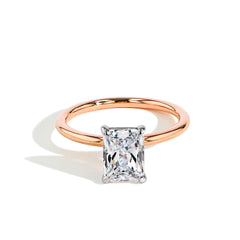 Ultra Thin Solitaire Cushion Engagement Ring Setting in Yellow Gold