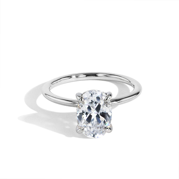 Ultra Thin Solitaire Cushion Engagement Ring Setting in Yellow Gold