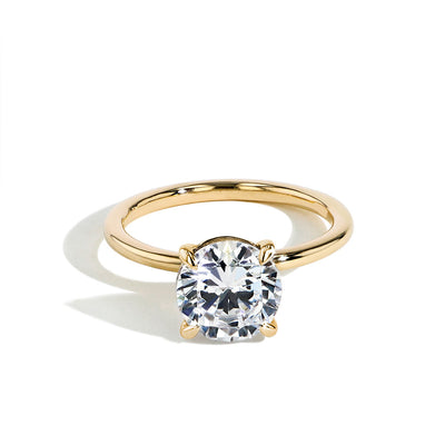 2 Carat Lab Grown Diamond Ultra Thin Engagement Ring in Yellow Gold - Private Label product