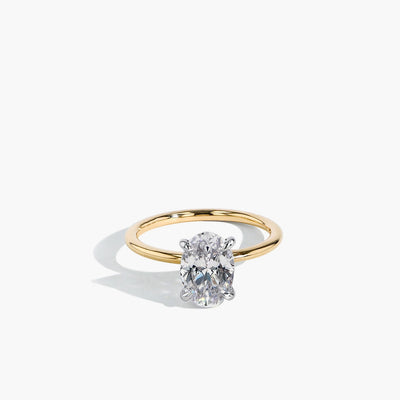 Oval Ultra Thin Solitaire Engagement Ring - Private Label product