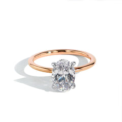Round Ultra Thin Solitaire Engagement Ring Setting in Yellow Gold