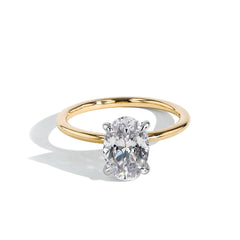 Round Ultra Thin Solitaire Engagement Ring Setting in Yellow Gold