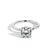 Ultra Thin Emerald Cut Hidden Halo Engagement Ring Setting in Platinum