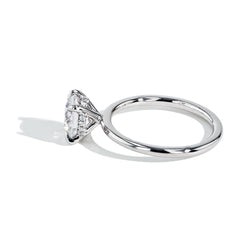 Ultra Thin Emerald Cut Hidden Halo Engagement Ring Setting in Platinum