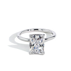 Large Oval Ultra Thin Solitaire Engagement Ring Setting in Platinum