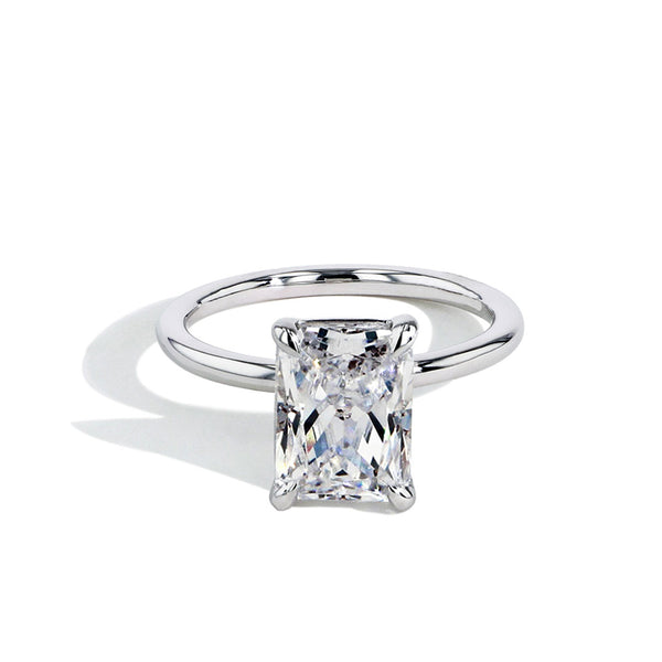 Large Oval Ultra Thin Solitaire Engagement Ring Setting in Platinum