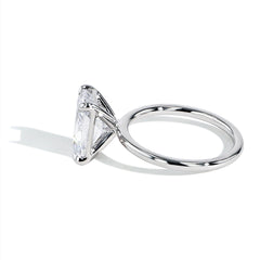Large Round Ultra Thin Solitaire Engagement Ring Setting in Platinum