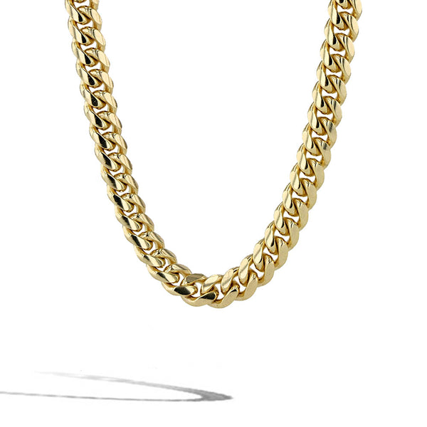 Solid Gold Cuban Link Chain Necklace - 7mm
