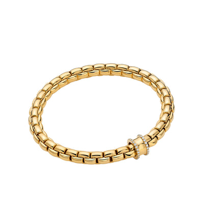 Fope EKA Flex'it Yellow Gold Medium Diamond Pave Rondel Bracelet - Fope product