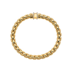 Fope EKA Flex'it Yellow Gold Medium Diamond Pave Rondel Bracelet