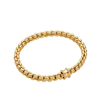 Fope EKA Flex'it Yellow Gold Small Diamond Pave Rondel Bracelet - Fope product
