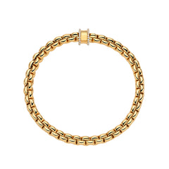 Fope EKA Flex'it Yellow Gold Small Diamond Pave Rondel Bracelet