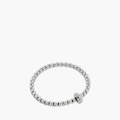 FOPE White Gold EKA Bracelet With Large Diamond Pave Rondel - FOPE product