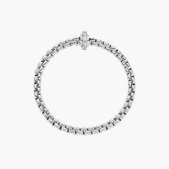 FOPE White Gold EKA Bracelet With Large Diamond Pave Rondel