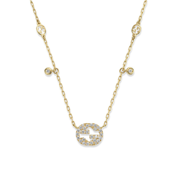 Gucci Interlocking Diamond Necklace in 18K Yellow Gold