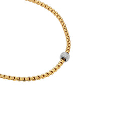 Fope EKA Diamond Yellow Gold Small Link 17" Necklace