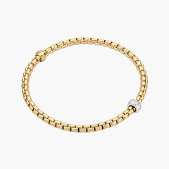 Fope EKA 18K Yellow and White Gold Diamond Set Rondel Bracelet
