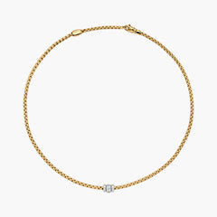 Fope EKA 18K Yellow and White Gold Three Rondel Diamond Necklace