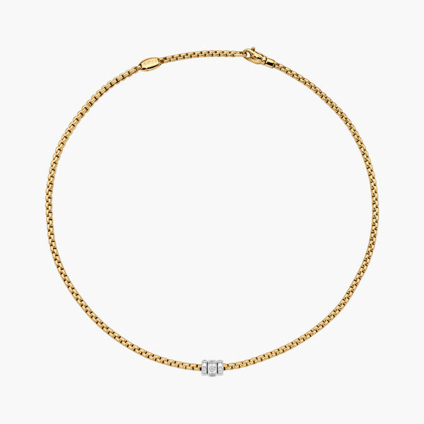 Fope EKA 18K Yellow and White Gold Three Rondel Diamond Necklace