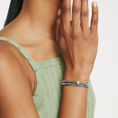 Fope Eka Tiny Flex It White Gold & Diamond Rondel Bracelet