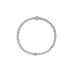 Fope Eka Tiny Flex It White Gold & Diamond Rondel Bracelet
