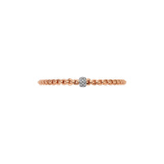 Fope Eka Tiny Flex It Rose Gold & Diamond Rondel Bracelet