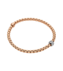 Fope Eka Tiny Flex It Rose Gold & Diamond Rondel Bracelet